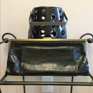 Hobo International Black Leather Clutch Bag